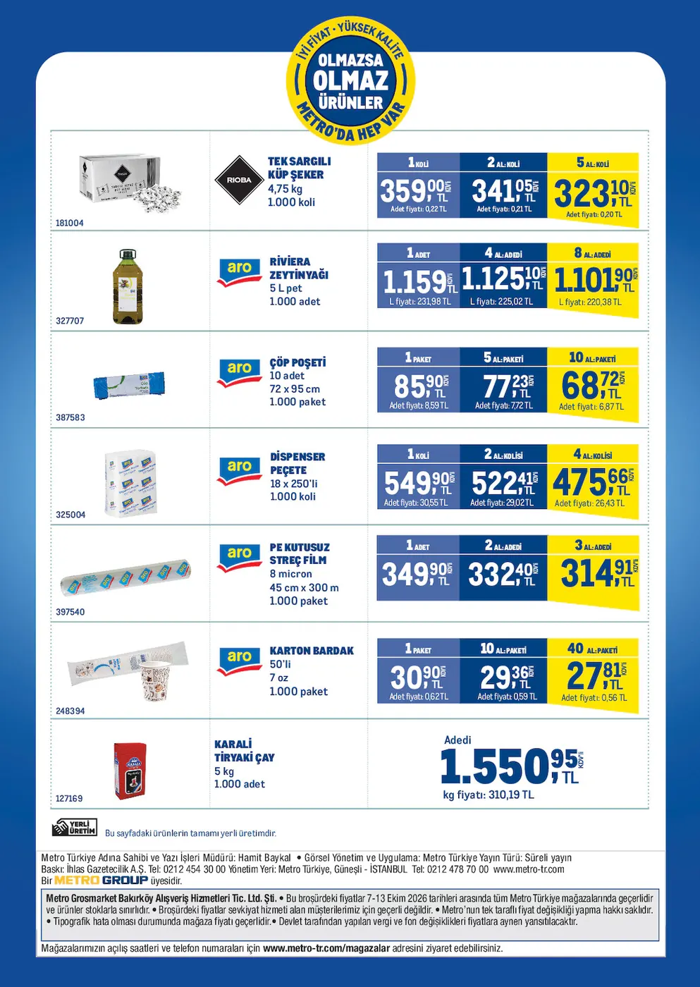 Metro Market 7-13 Ekim 2026 kataloğu sayfa 1